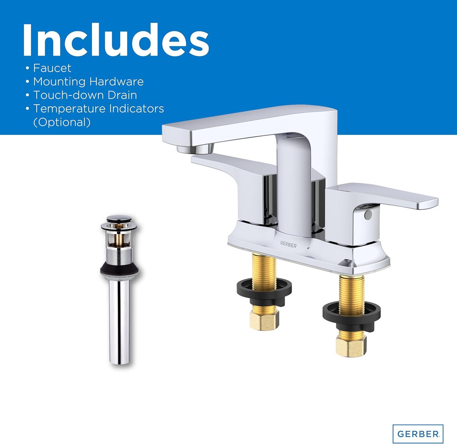 Tribune Chrome Double Handle Centerset Bathroom Faucet