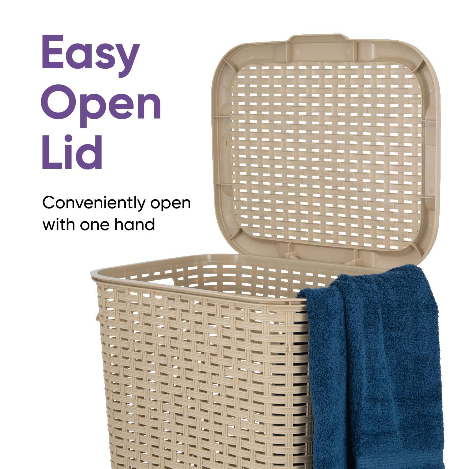 Rebrilliant Plastic Laundry Hamper with Handles