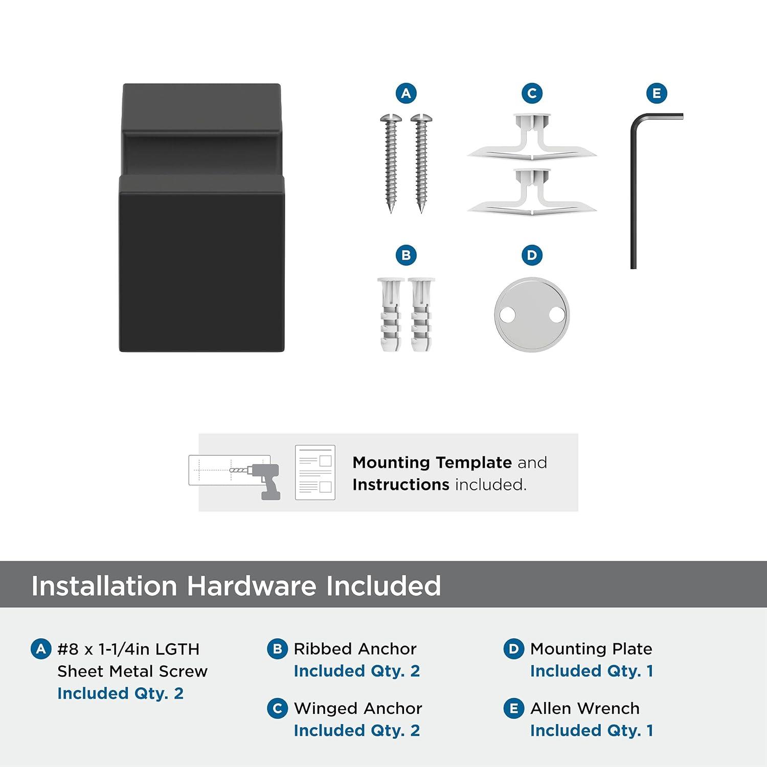 Amerock Monument Matte Black Single Prong Robe Hook