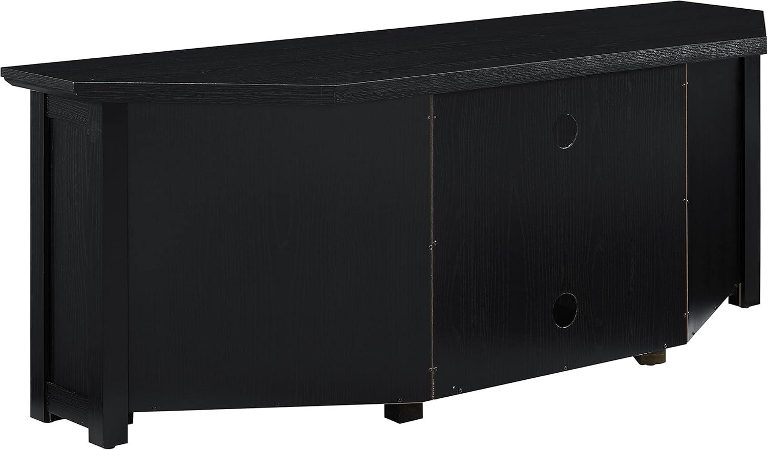 Crosley Camden Corner TV Stand for TVs up to 60" with Fireplace Black: Mid-Century Modern Entertainment Center, Cable Management