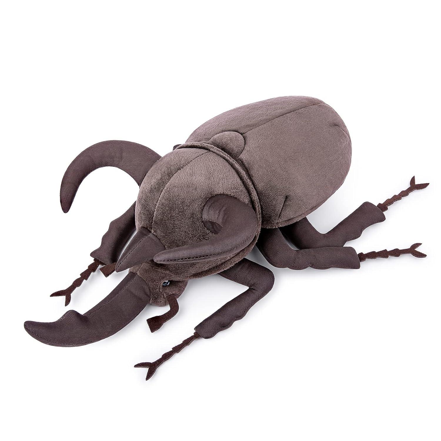 ZHONGXIN MADE Simulation Atlas Beetle Stuffed Plush Toy - 10" Realistic Chalcosoma Atlas Animal Insect, Soft Crustaceans Animals Model, Unique Beetle Toys Model Dolls Gifts for Kids