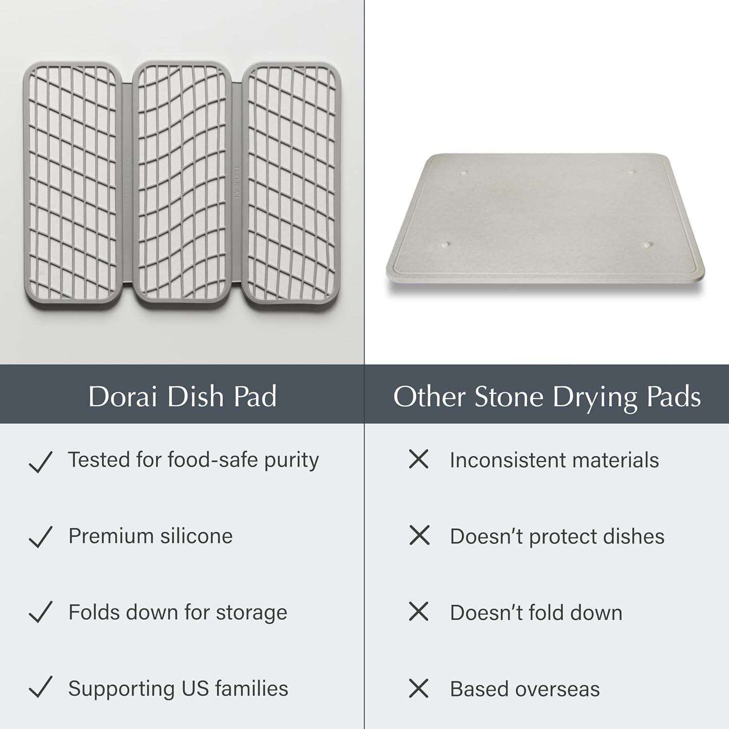 Sandstone Silicone Foldable Instant Drying Dish Pad