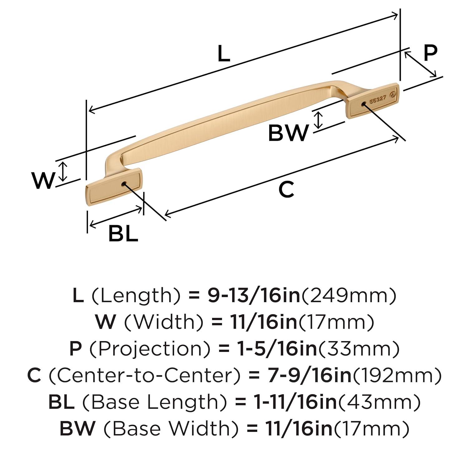 Amerock Highland Ridge 7-9/16 inch (192mm) Center-to-Center Champagne Bronze Cabinet Pull