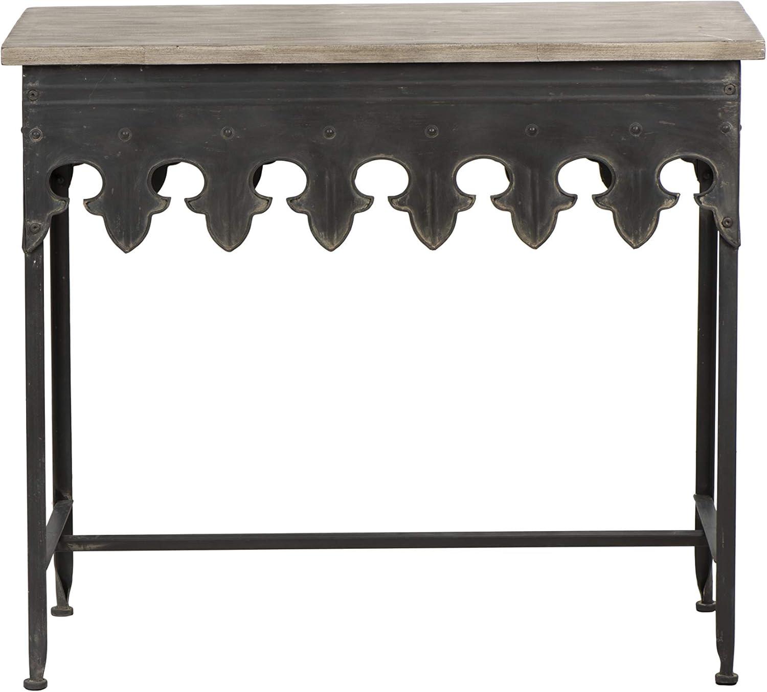 Storied Home Rustic Console Table Black: Vintage Iron & Fir Wood, Entryway Hallway Furniture