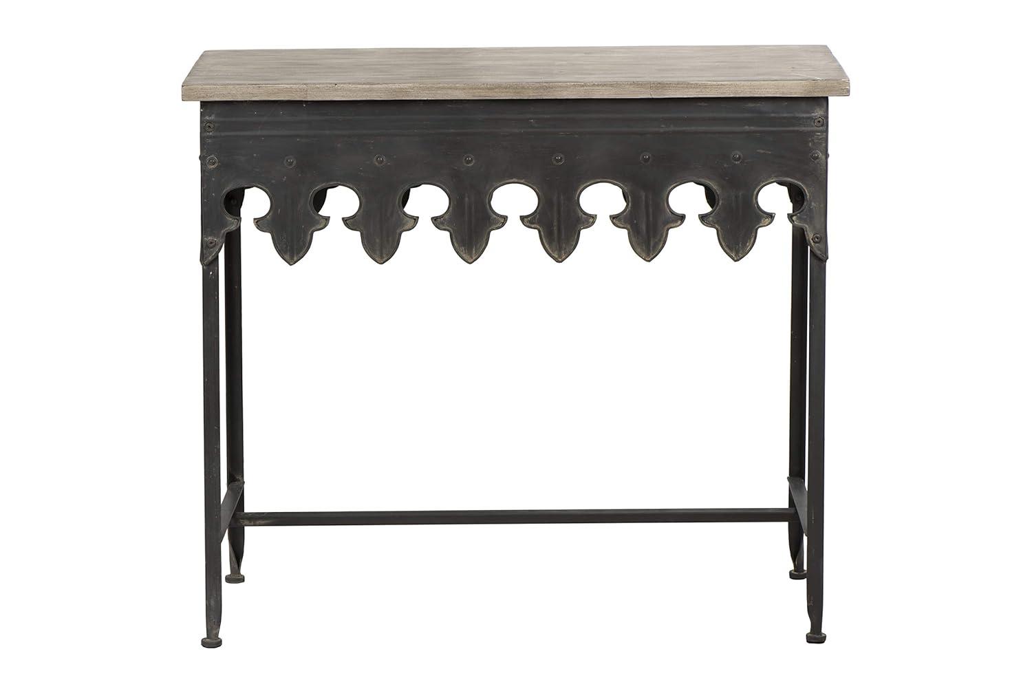 Storied Home Rustic Console Table Black: Vintage Iron & Fir Wood, Entryway Hallway Furniture