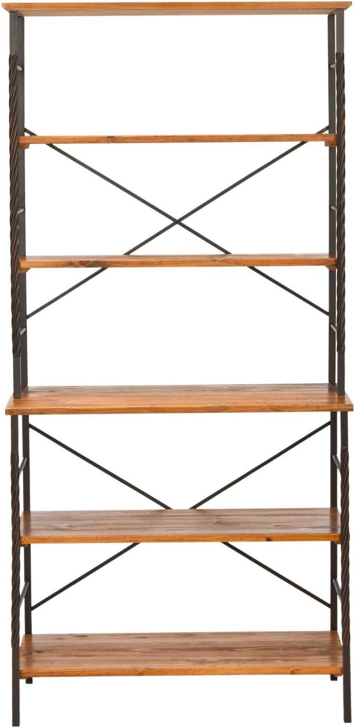 Brooke 6-Tier Etagere - Antique Pewter/Brown - Safavieh