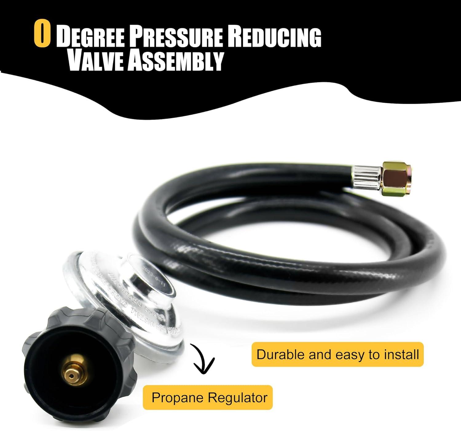 Gas One, 3 ft, QCC1 Propane Regulator and Hose Gas Line Connector