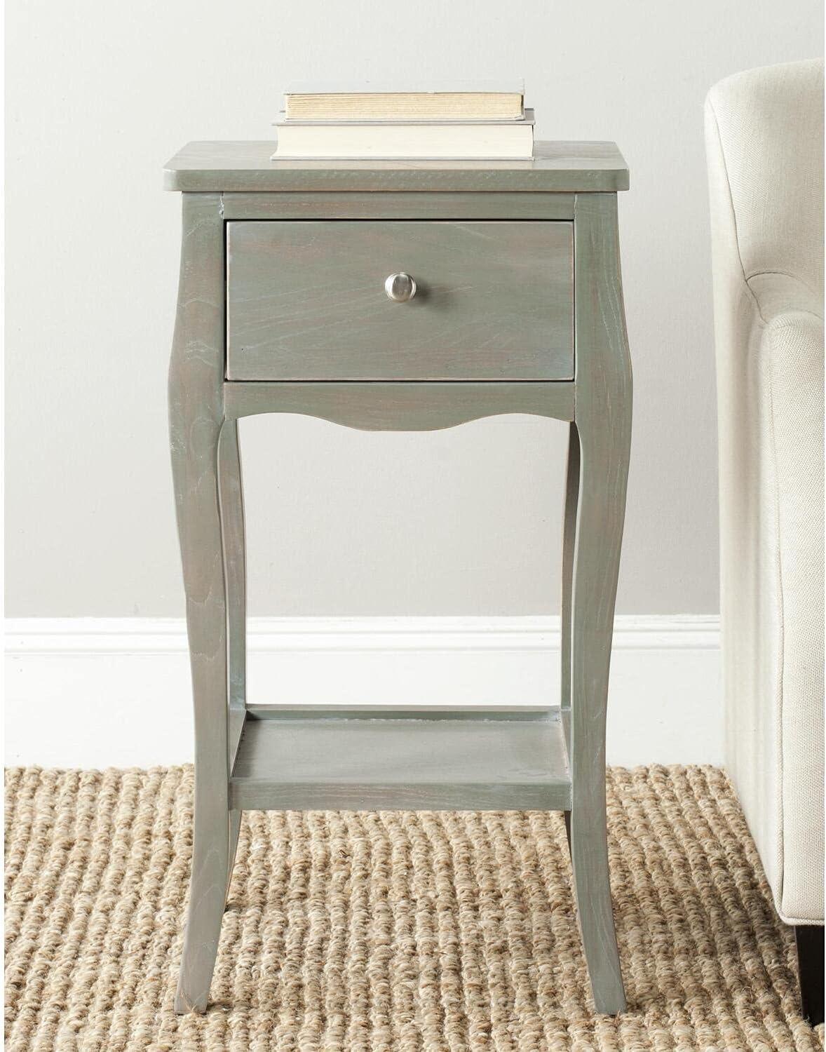 SAFAVIEH Thelma End Table With Storage Drawer Ash Grey