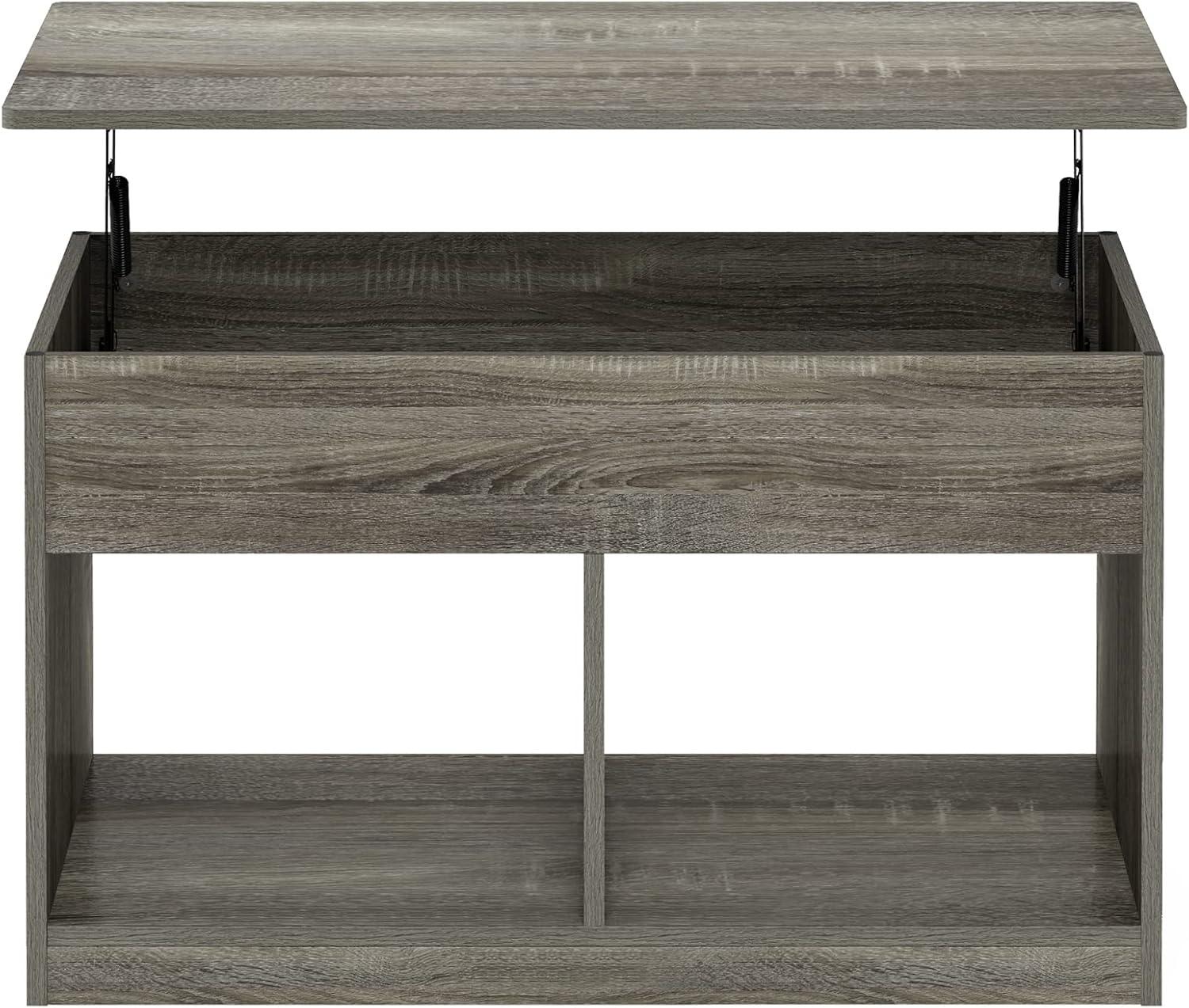 Furinno Jensen Lift Top Coffee Table, French Oak Grey