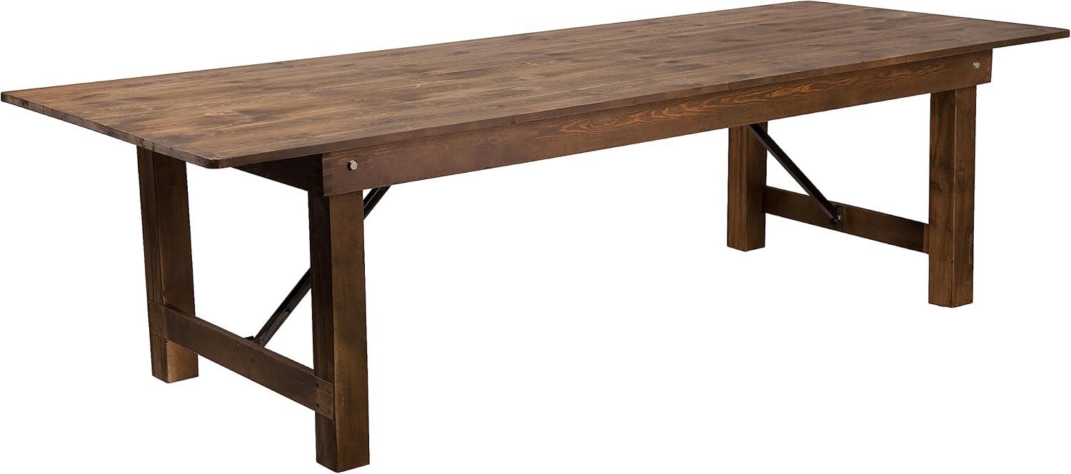 Antique Rustic Solid Pine Rectangular Folding Dining Table