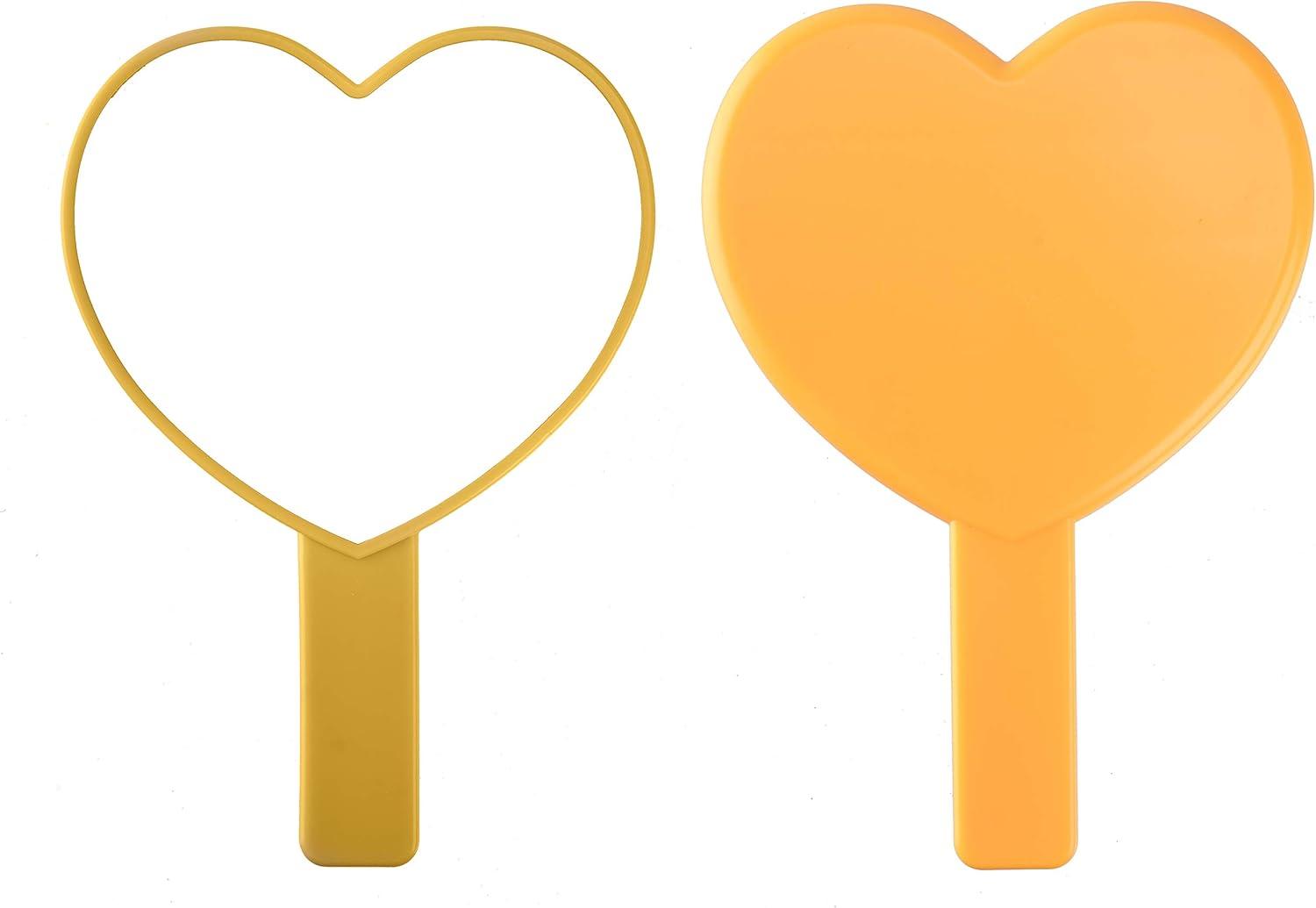 Heart-Shaped Travel Handheld Mirror, Cosmetic Hand Mirror with Handle