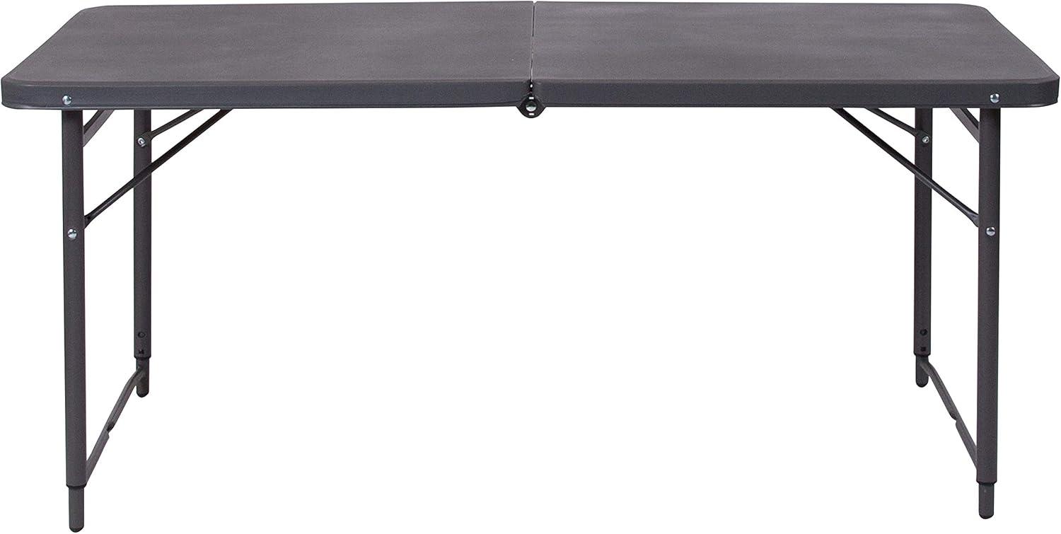 Noah 48.25" Plastic Rectangular Adjustable Fold-in-Half Table with Handle