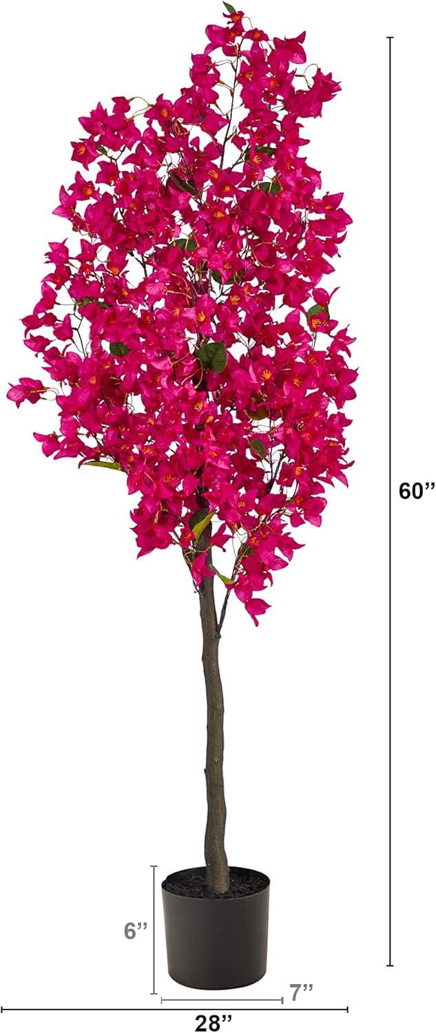 Vibrant Pink Bougainvillea 5ft Artificial Tree in Planter