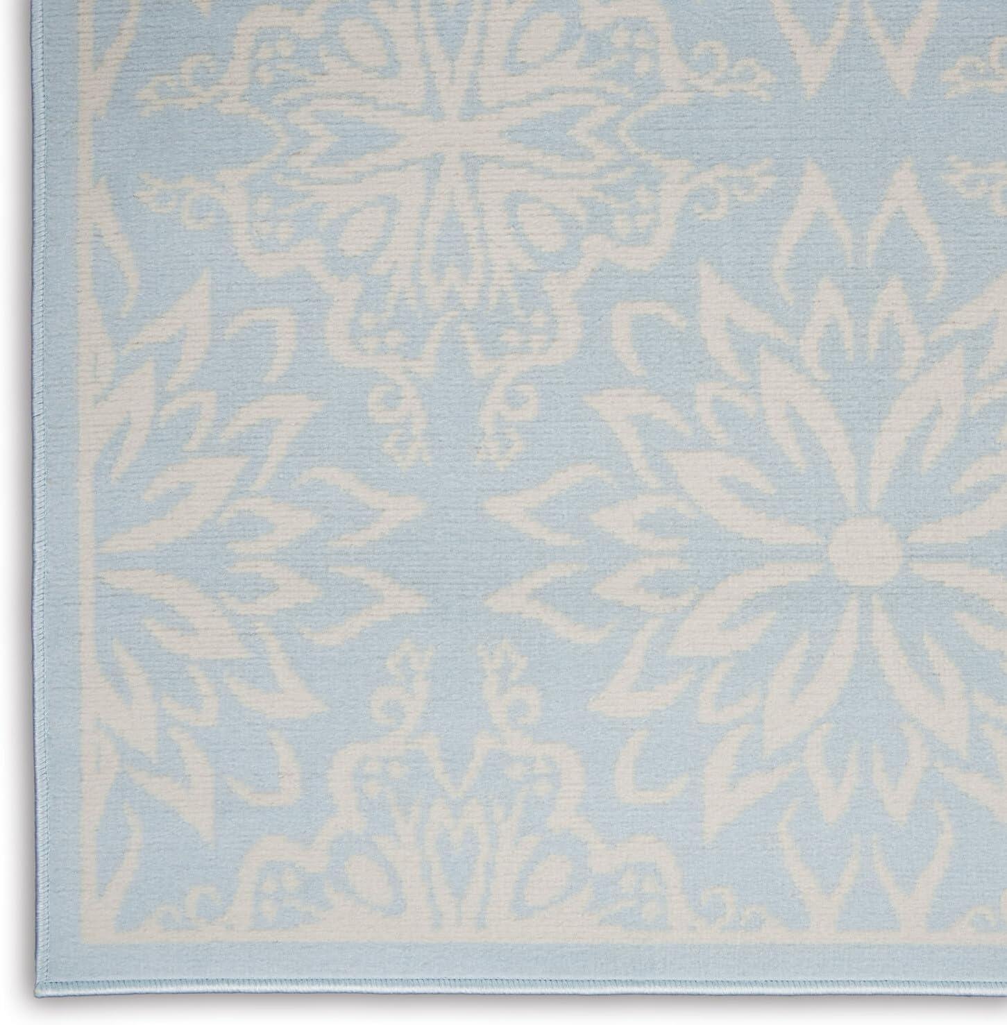 Nourison Jubilant Floral Ivory/Light Blue 6' x 9' Area Rug, (6x9)