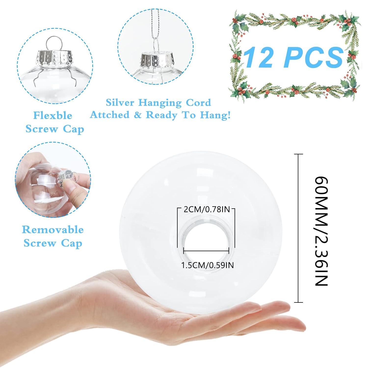 Dytern Christmas,12pcs Transparent Christmas Ball Empty DIY Balls Christmas Tree Baubles