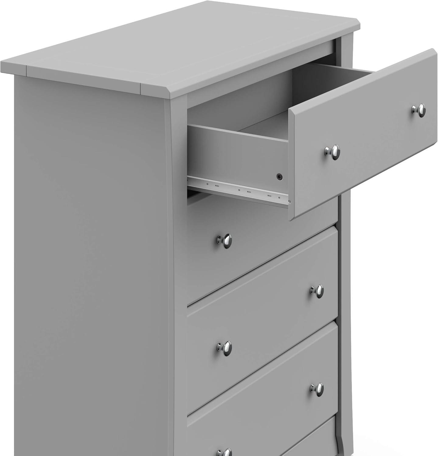 Storkcraft Crescent 4 Drawer Nursery Dresser, Pebble Gray