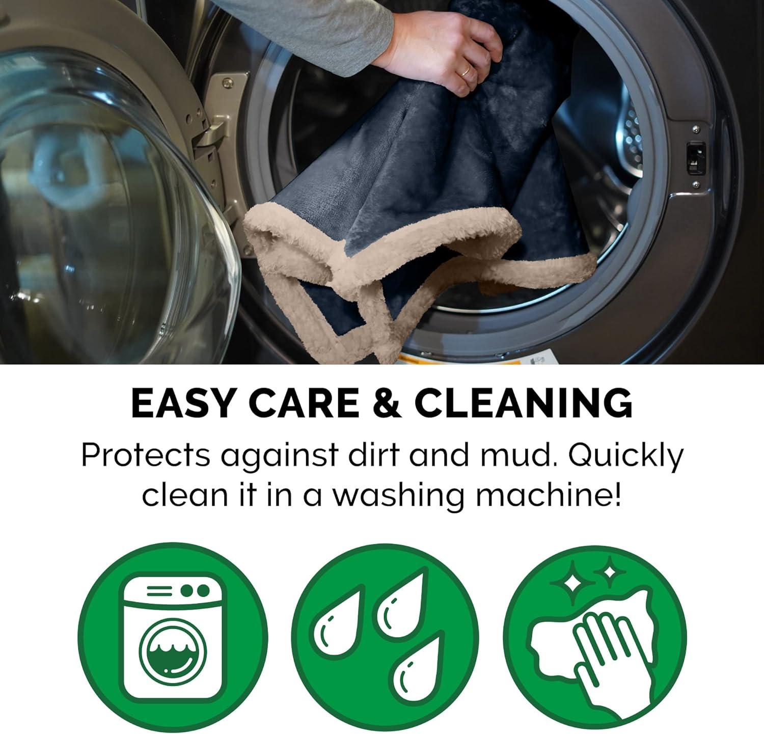 FurHaven Soft-Edge Snuggly & Warm Waterproof Blanket for Cats & Dogs - Small, Cozy Denim