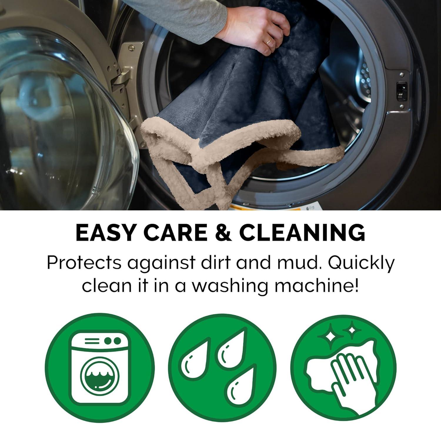 FurHaven Soft-Edge Snuggly & Warm Waterproof Blanket for Cats & Dogs - Small, Cozy Denim