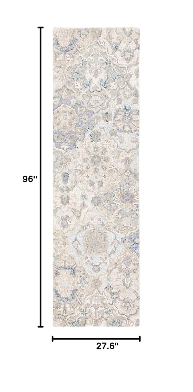 Glamour GLM622 Hand Tufted Runner Rug - Grey/Blue - 2'3"x8' - Safavieh.