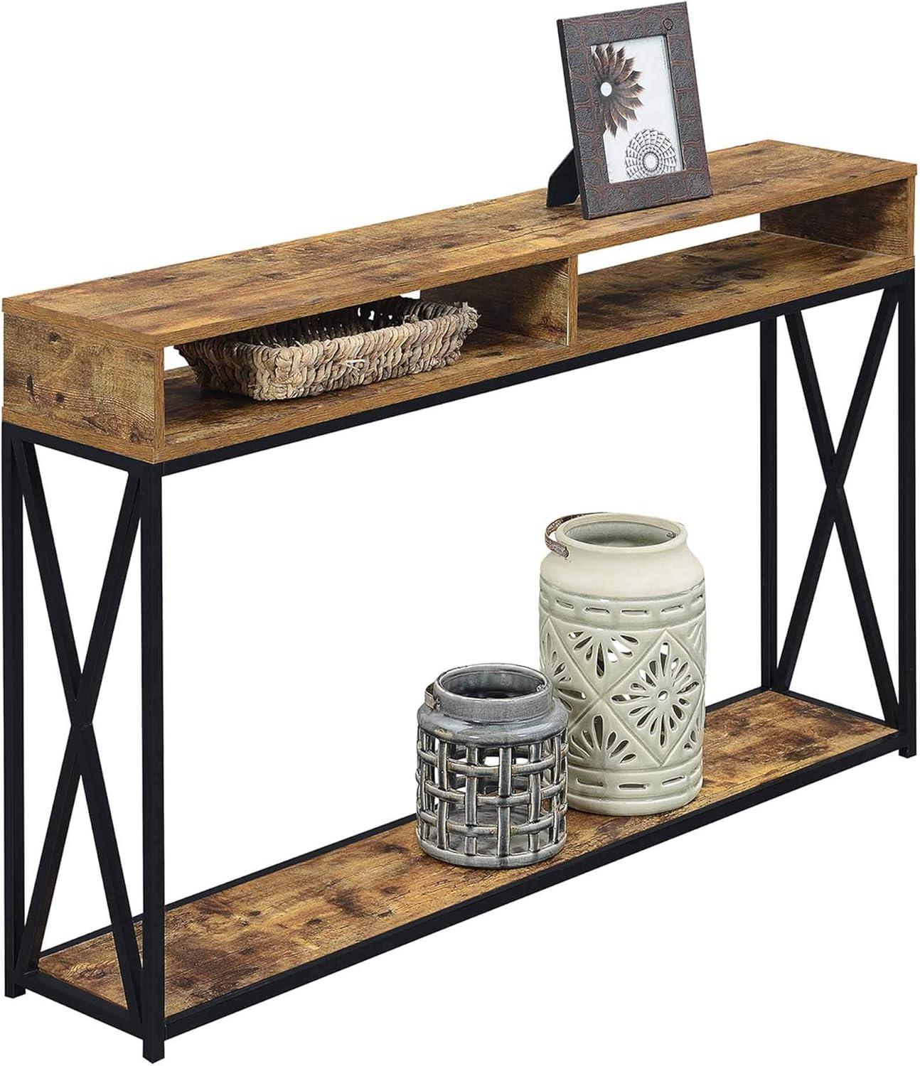 Convenience Concepts Tucson Deluxe 2 Tier Console Table, Barnwood