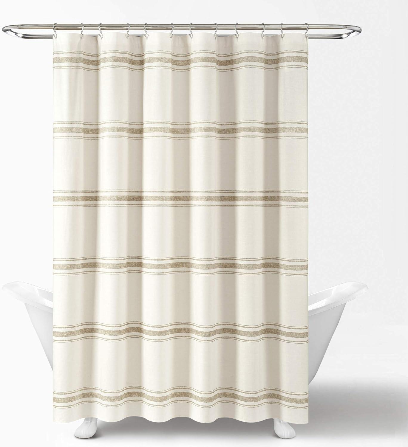 Farmhouse Striped Shower Curtain - Lush Décor