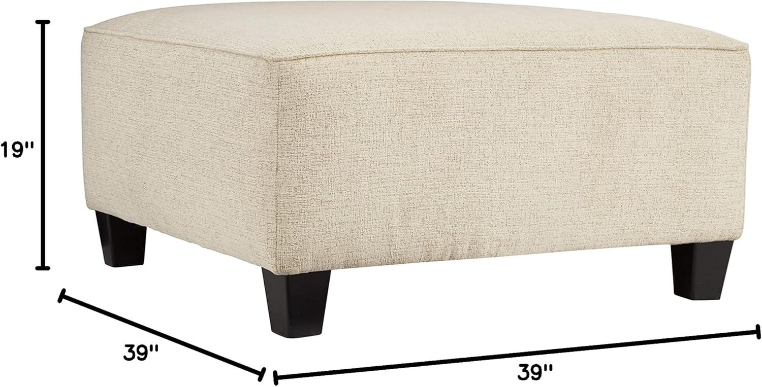 Contemporary Beige Chenille Oversized Footstool 39"x39"