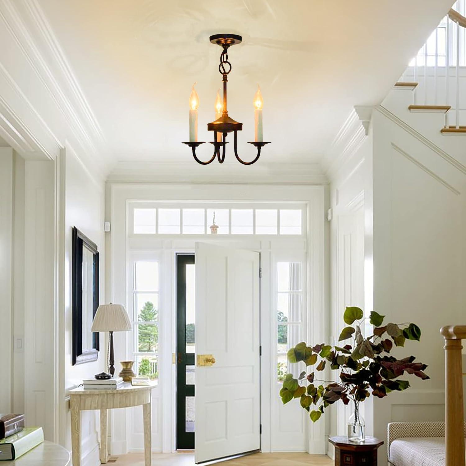 Gracie Oaks Vintage Farmhouse 18-Light 2-Tier Black Chandelier, Retro Round Pendant Light Fixture For Industrial Decor