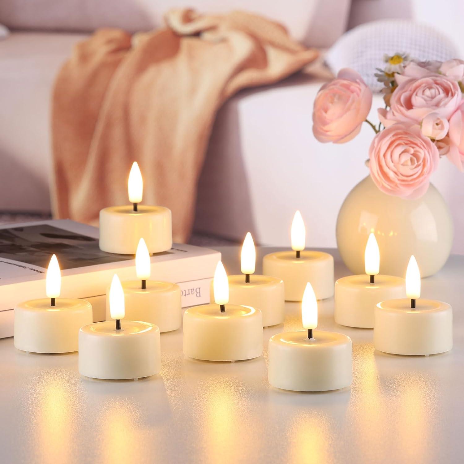 Ivory Flameless LED Votive Candles with Remote, Set of 10