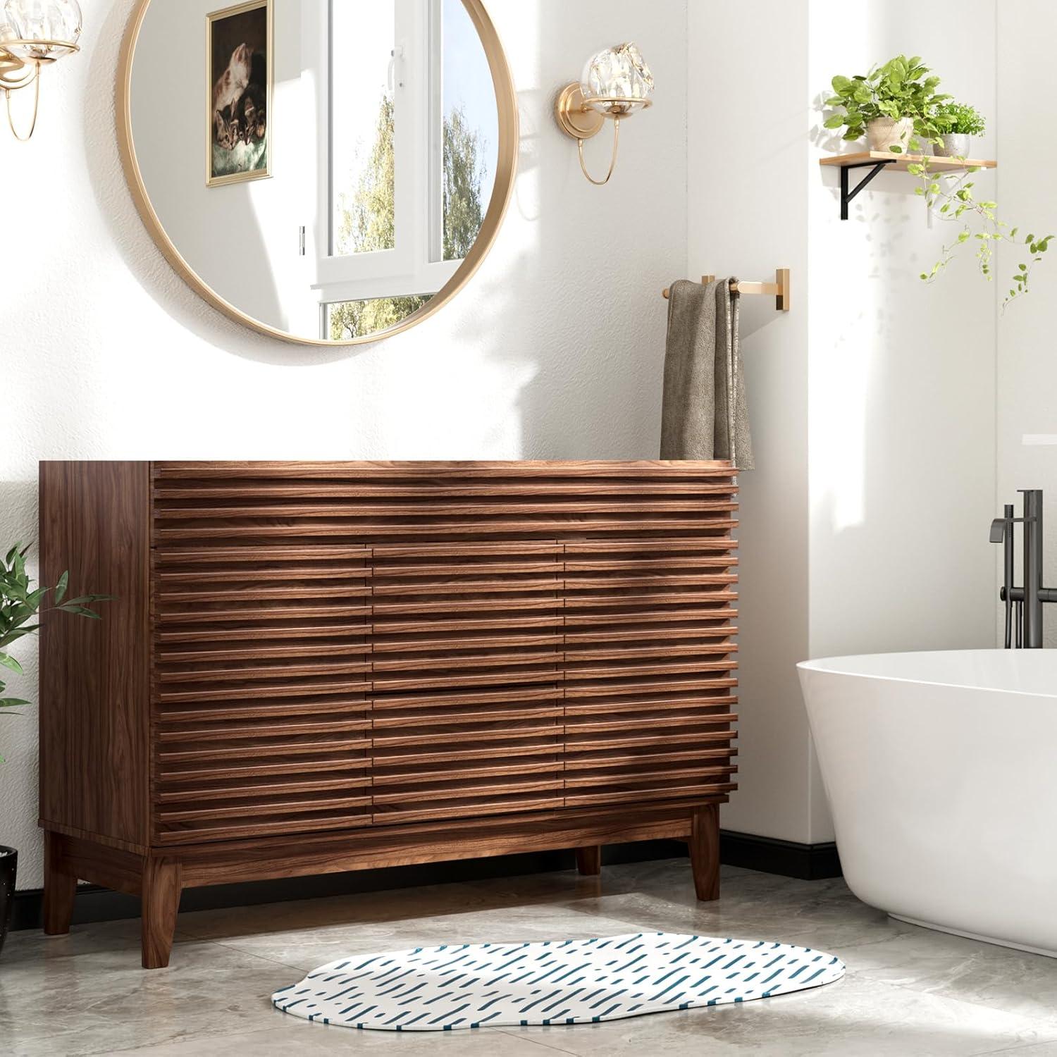 48'' Double Bathroom Vanity with Carrara Marble Top