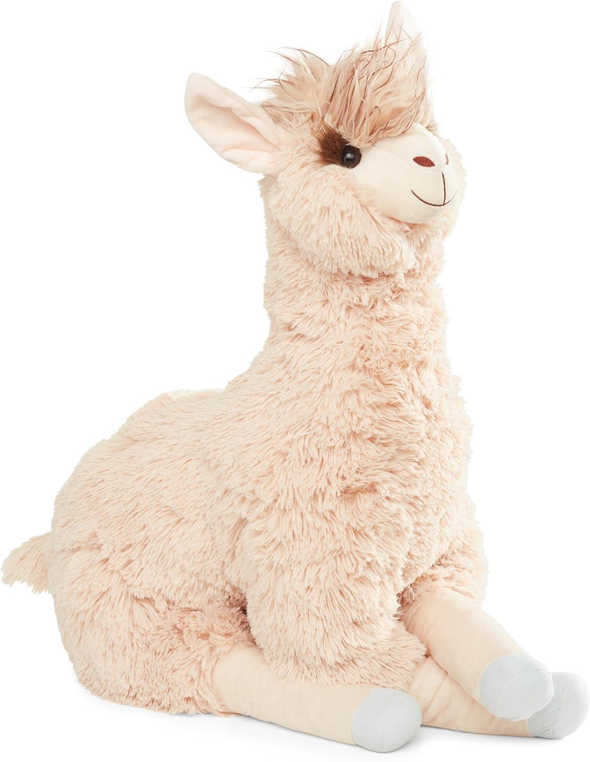 Jumbo Beige and Pink Plush Llama Stuffed Animal