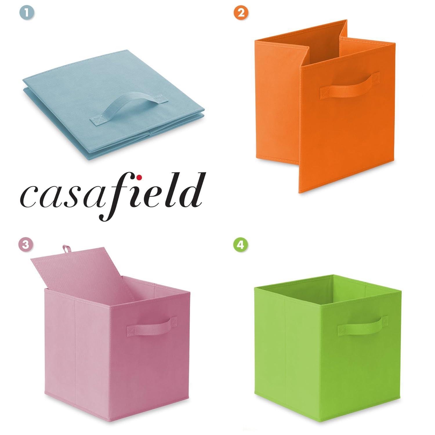 Casafield 10.5" L x 10.5" W x 11" H Collapsible Fabric Cube Storage Bins (Set of 6)
