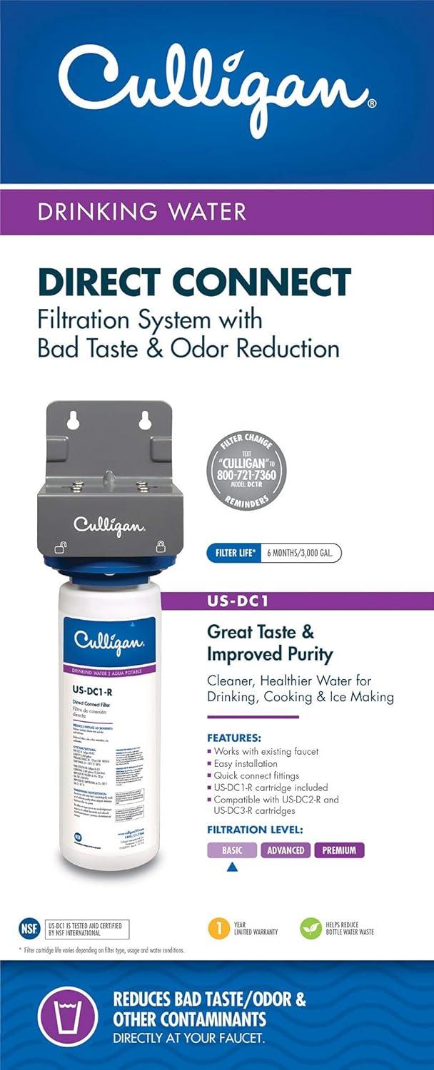 Culligan Water Filter System,13 3/4" H,4 1/2" Dia US-DC-1