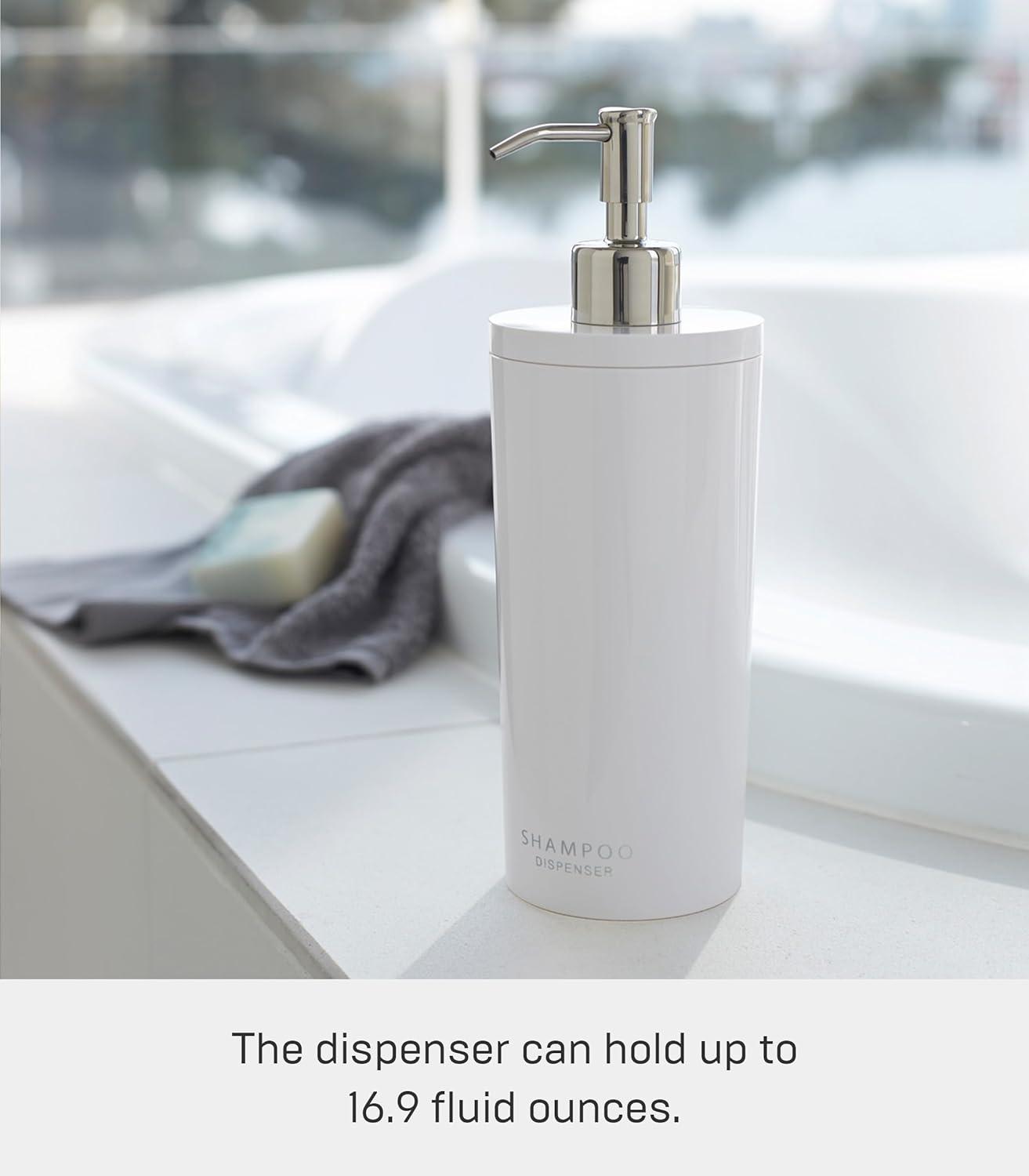 Yamazaki Home Tower Yamazaki Home Shampoo Dispenser, Contemporary Bottle Pump For Shower, Shampoo, 16.9 fluid oz.