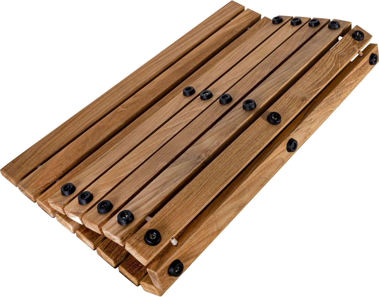 Nordic Teak 19.6" x 19.6" Natural Shower and Bath String Mat - Beige