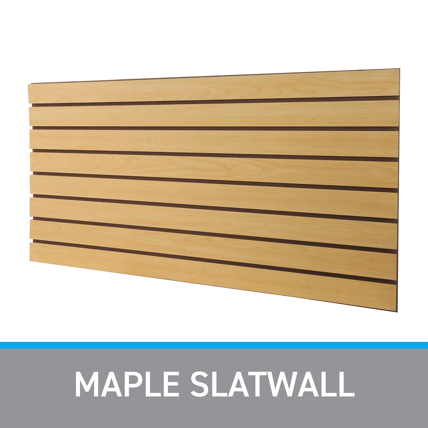 SSWBasics 4 ft x 2 ft Horizontal Maple Slatwall Panels - Pack of 2