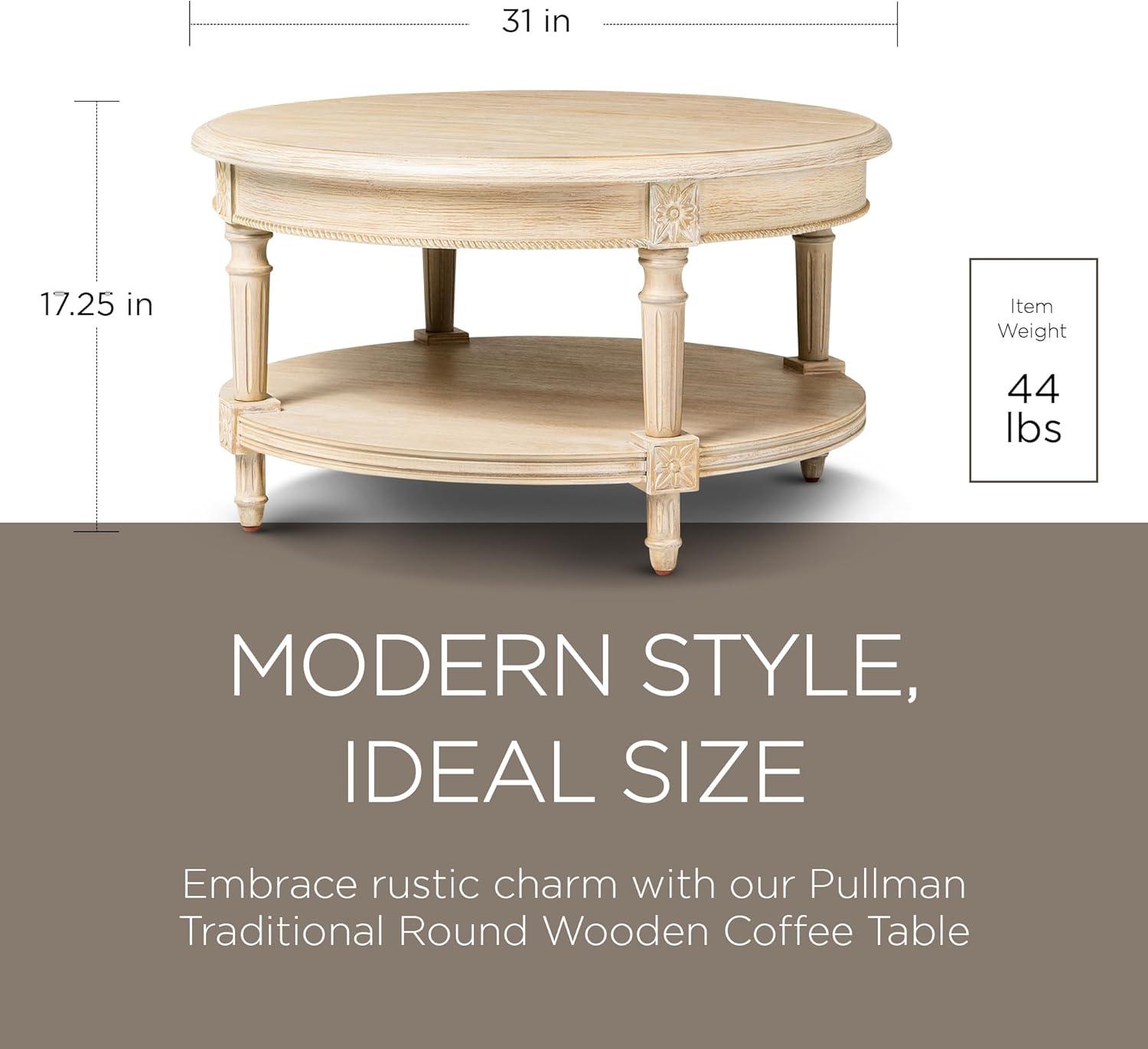 Maven Lane Pullman Round Wooden Coffee Table