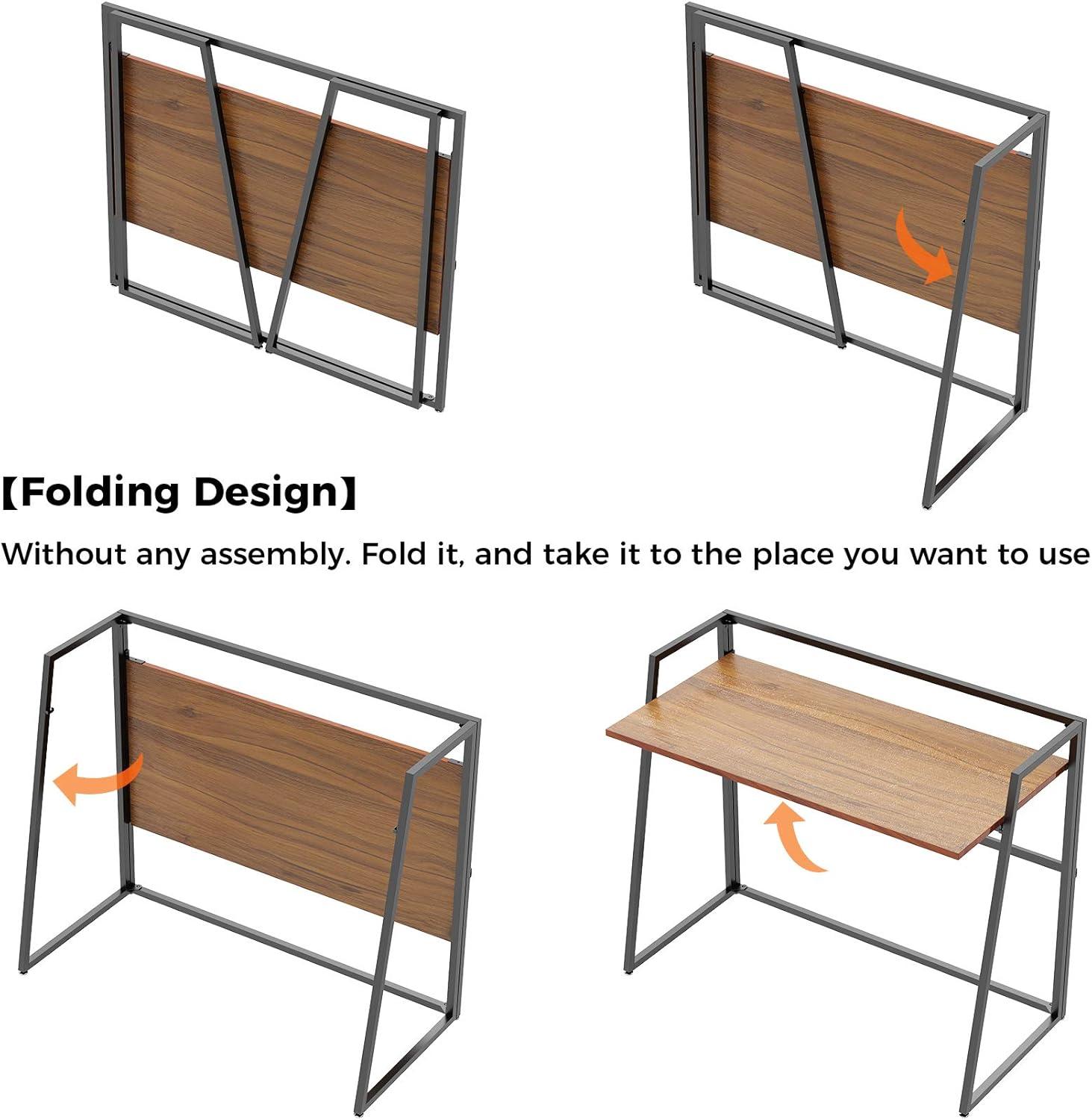 EUREKA ERGONOMIC Foldable Desk 41 inch Small Desk Save Space, Folding Desk No Assembly Required folable Desk Home Office Folding Computer Desk Table Portable, Easy to Fold Up or Down