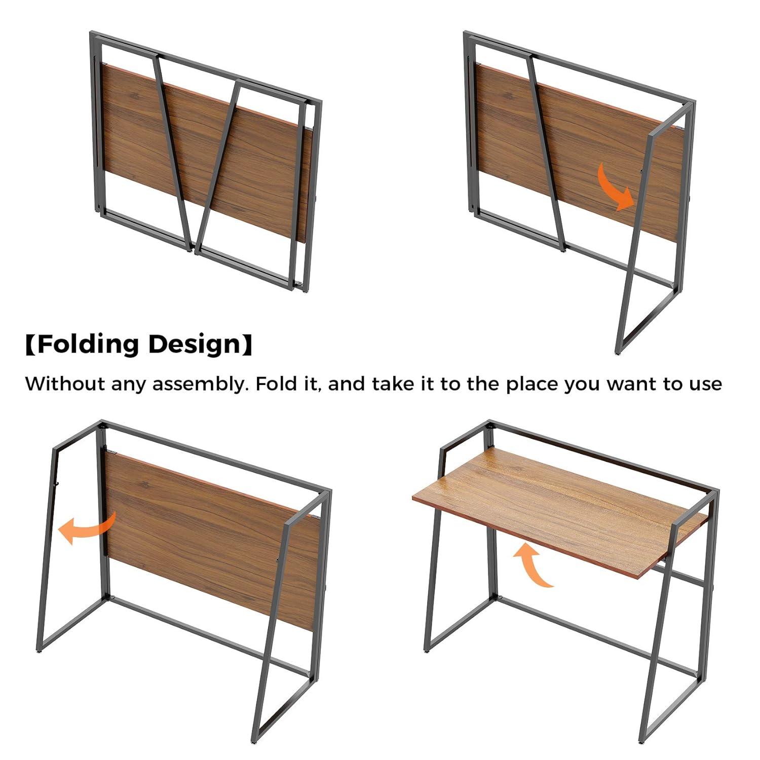 EUREKA ERGONOMIC Foldable Desk 41 inch Small Desk Save Space, Folding Desk No Assembly Required folable Desk Home Office Folding Computer Desk Table Portable, Easy to Fold Up or Down