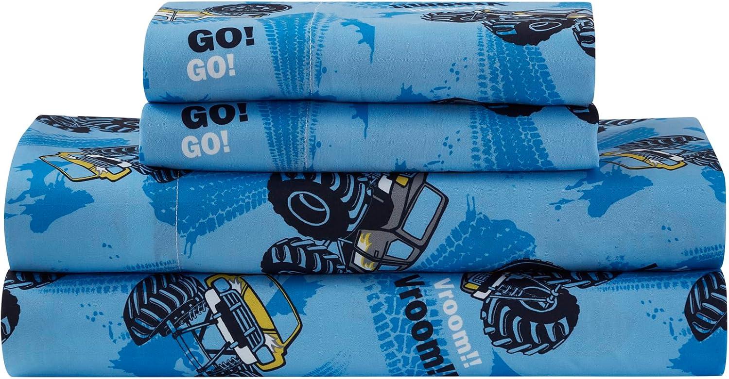 Sweet Home Collection Kids Monster Truck Printed Bed in a Bag Comforter & Sheet Set