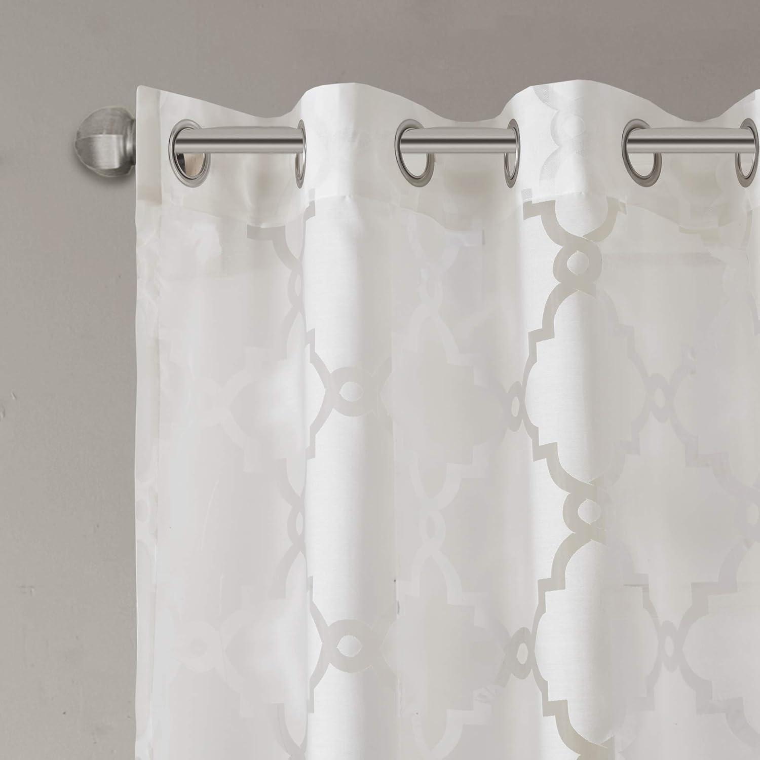 Eden Fretwork Burnout Sheer Curtain Panel