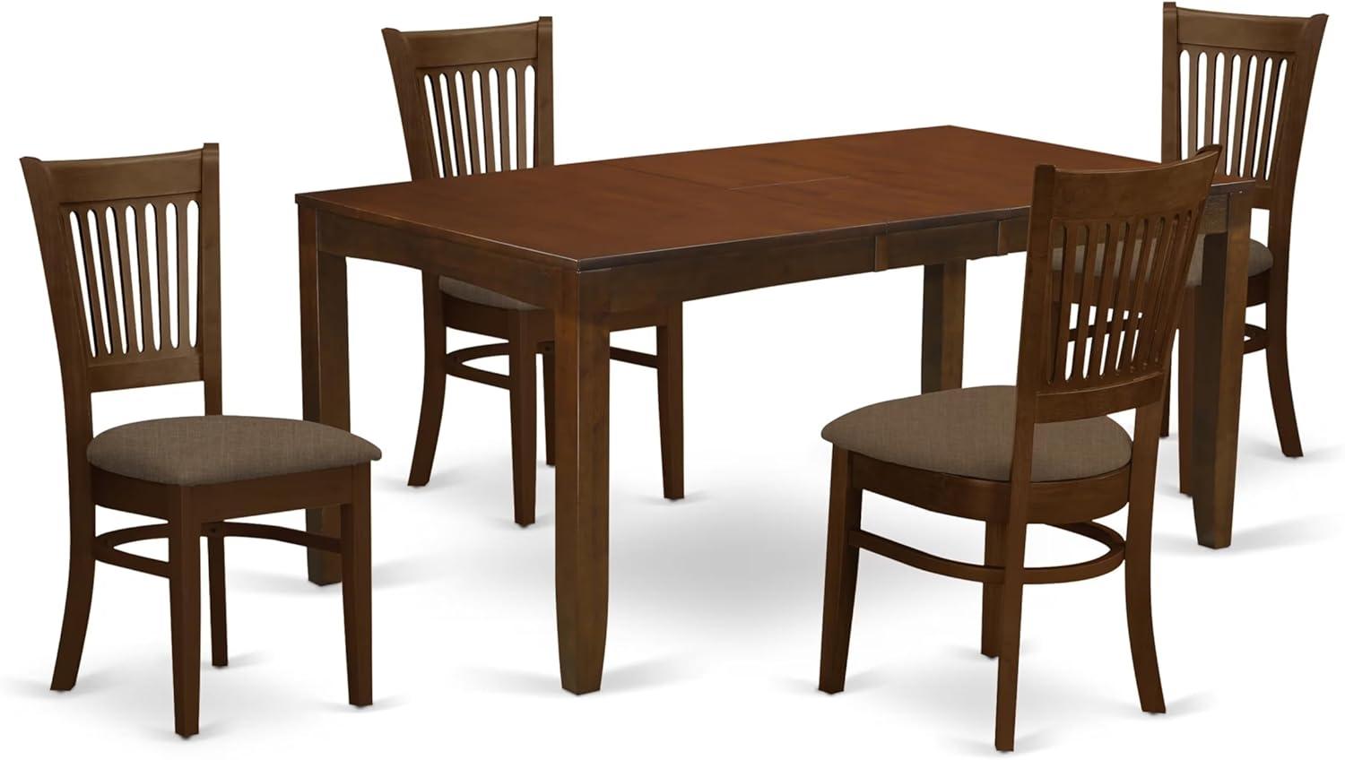 East West Furniture Lynfield 5 Piece Hepplewhite Modern Dining Table Set