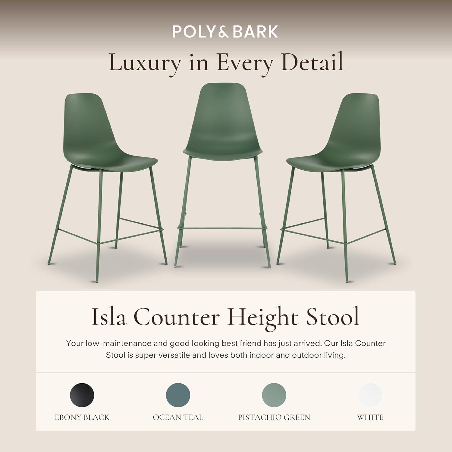 Poly and Bark Poly & Bark Isla Counter Stool (Set of 3) - 25" Seat Height Pistachio Green
