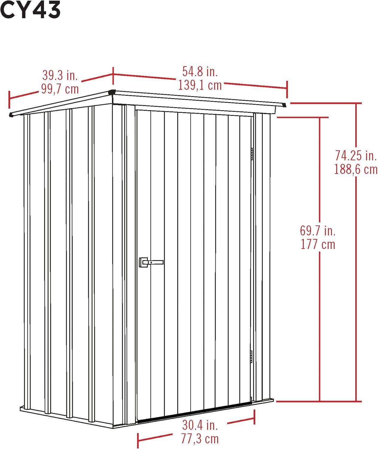 Juniper Berry 4' x 3' Steel Patio Storage Shed Kit