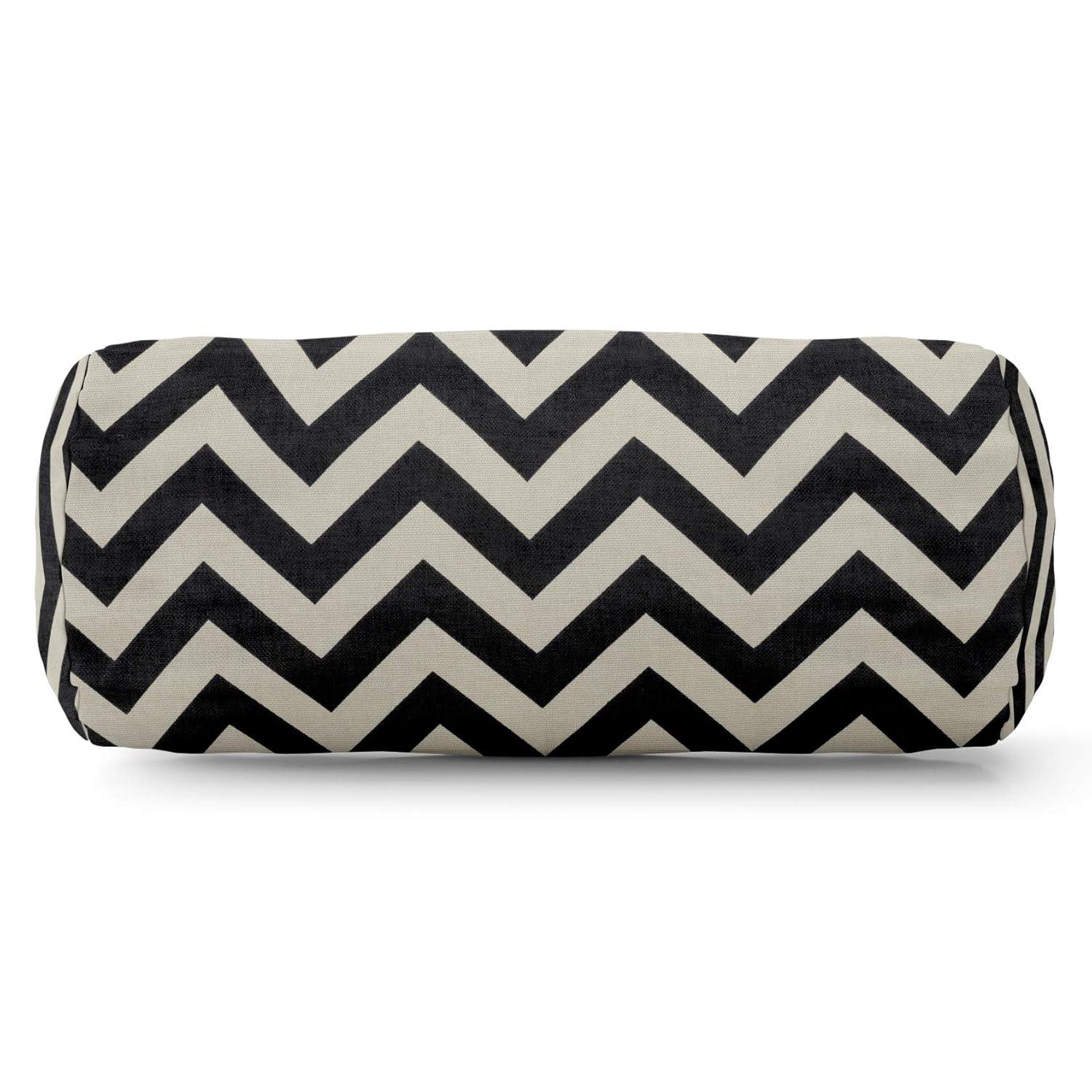 Majestic Home Goods Bolster Pillow Chevron Black