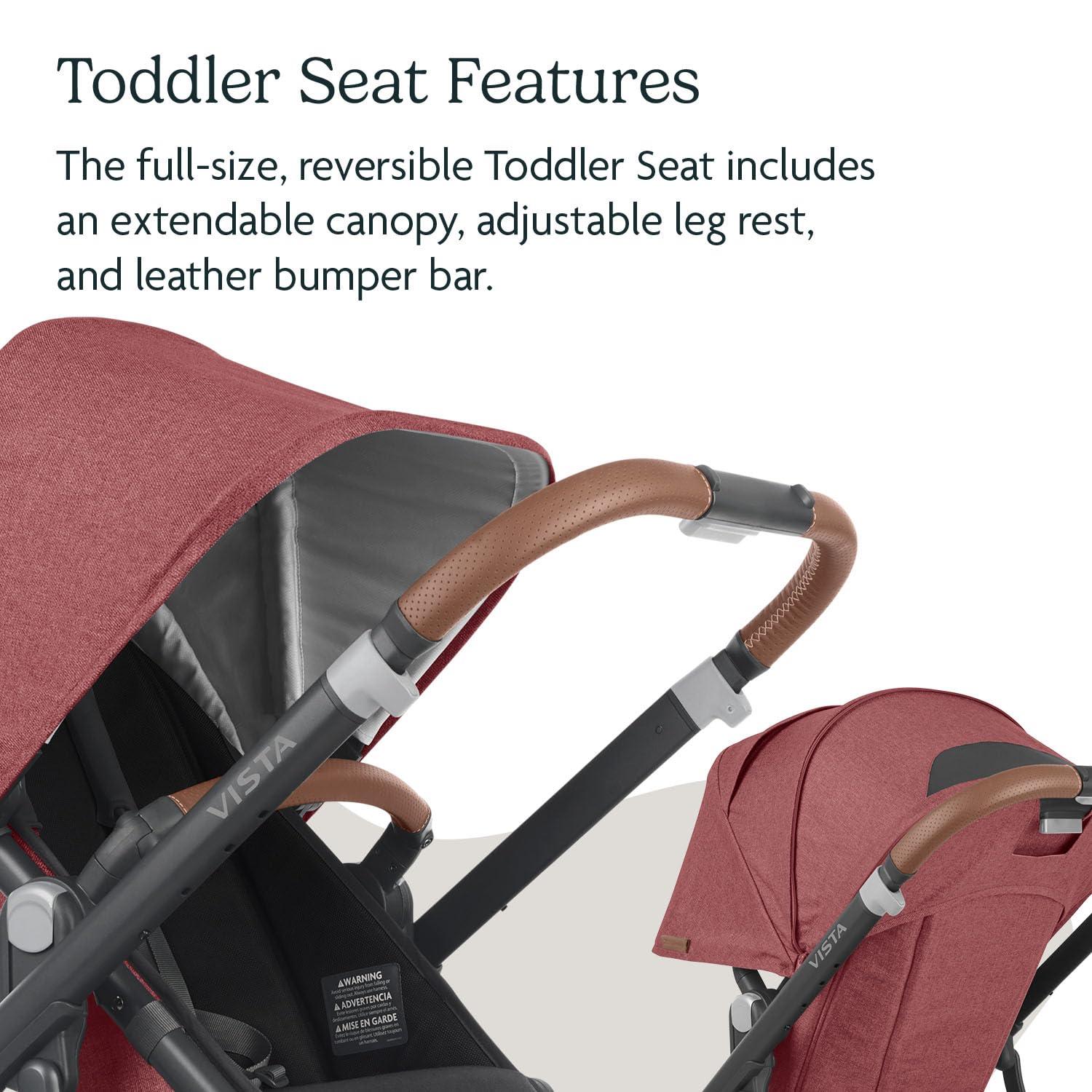 Green Mélange All-Terrain Bassinet Stroller with Leather Accents