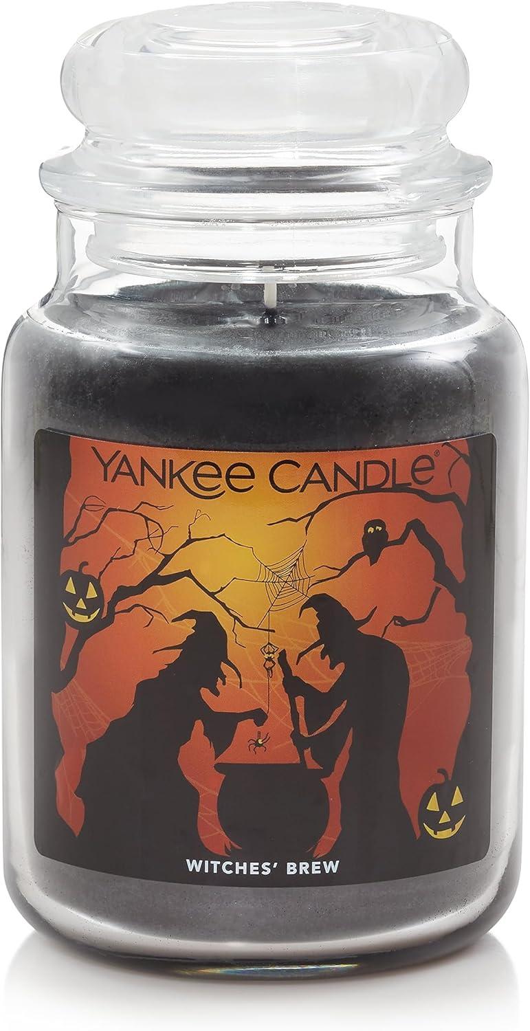 Large Black Soy Scented Jar Candle with Halloween Design