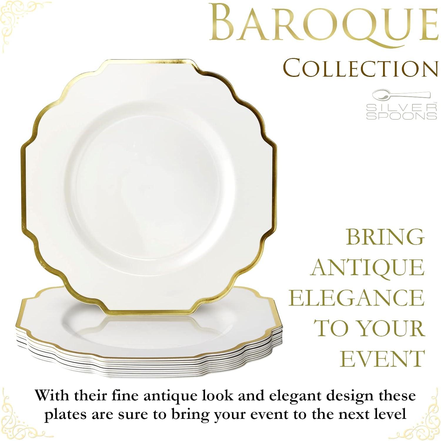 Baroque Disposable Dinner Plate (Set of 10)