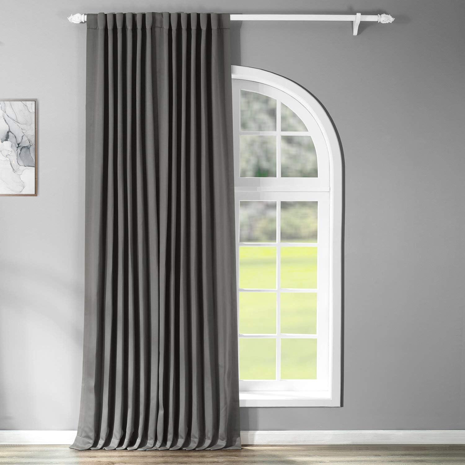 Anthracite Grey Doublewide Blackout Polyester Curtain Panel 100" x 108"