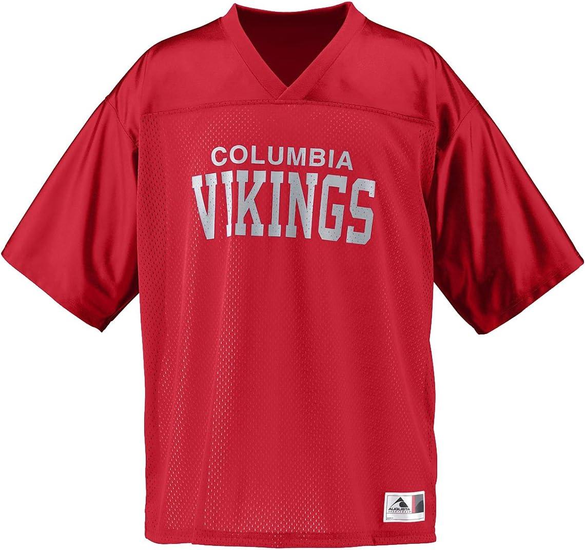 Red Polyester Mesh V-Neck Football Jersey, Small