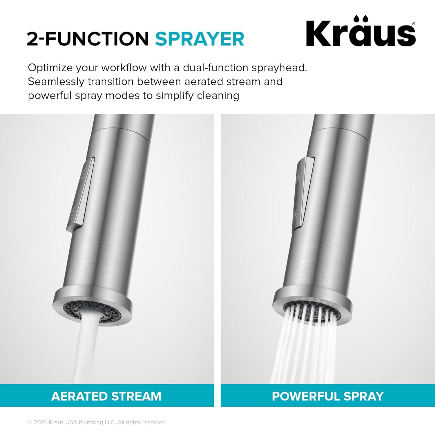 Kraus Torak 2-Function Single Handle Pull Down Kitchen Faucet